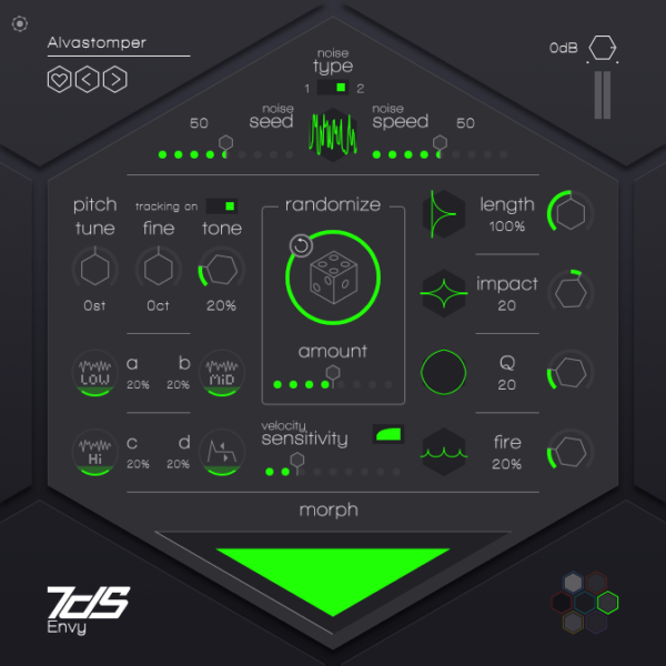 7DeadlySnares - VST - Snare Drum Generator - 5th Engine Faceplate - Envy