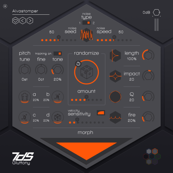 7DeadlySnares - VST - Snare Drum Generator - 2nd Engine Faceplate - Gluttony