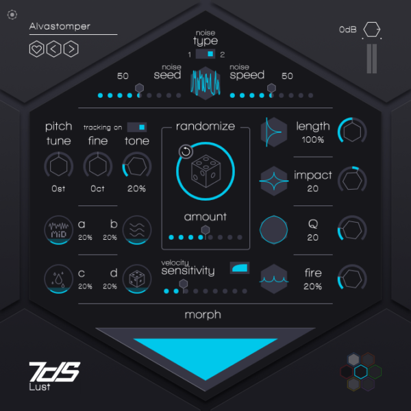 7DeadlySnares - VST - Snare Drum Generator - 4th Engine Faceplate - Lust