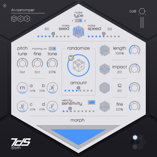 7DeadlySnares - VST - Snare Drum Generator - 1st Engine Faceplate - Sloth