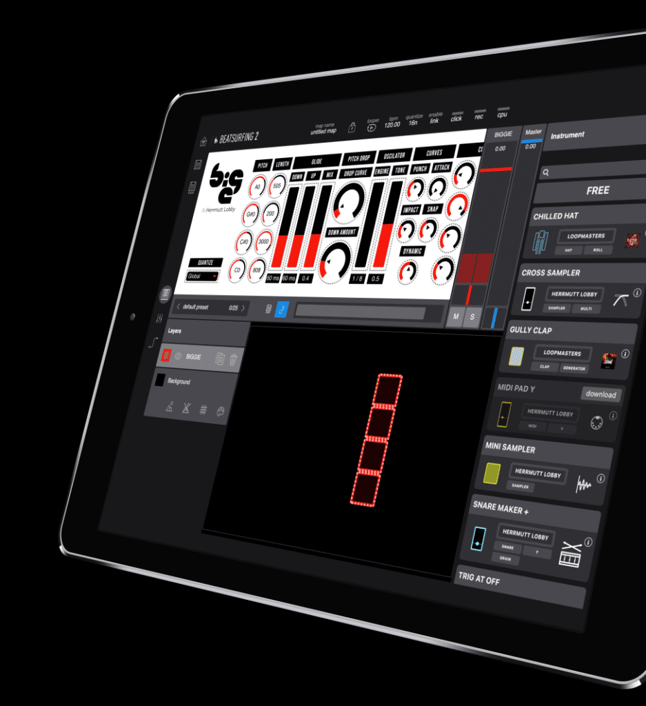 808 Biggie instrument in BEATSURFING iPad app