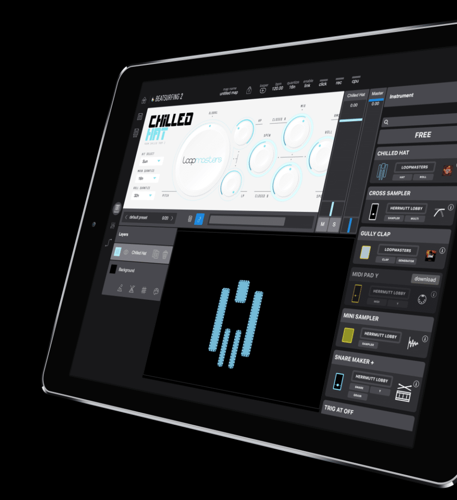 Chilled Hat instrument in BEATSURFING iPad app