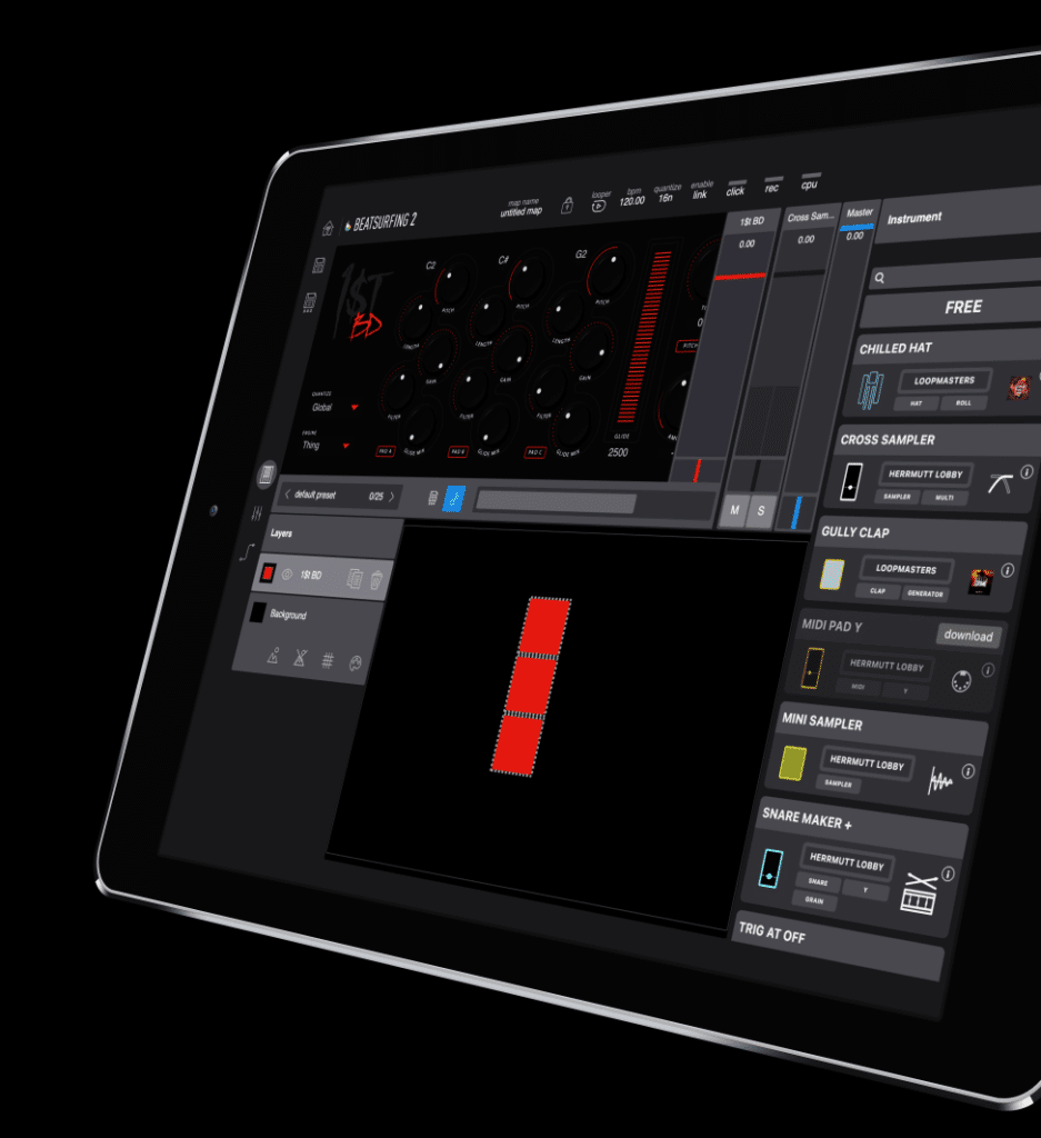 Fki 1$t Bass Drum instrument in BEATSURFING iPad app