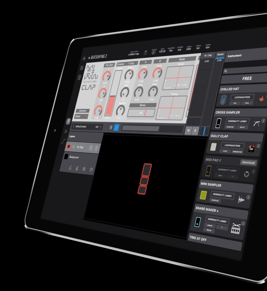 HL Clap instrument in BEATSURFING iPad app