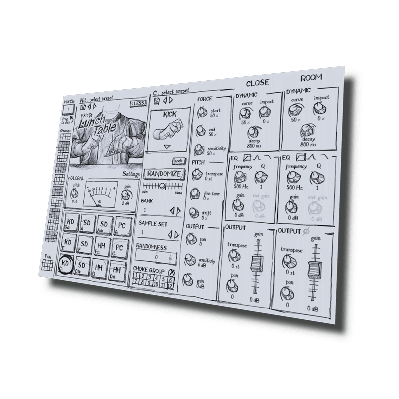 LunchTable audio plugin UI by BEATSURFING