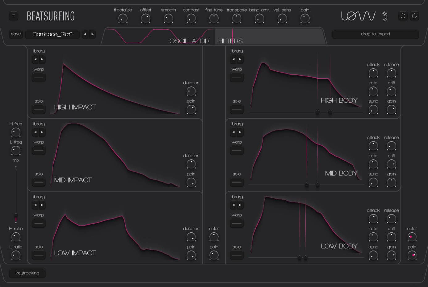 New UI of LOW dark mode by BEATSURFING
