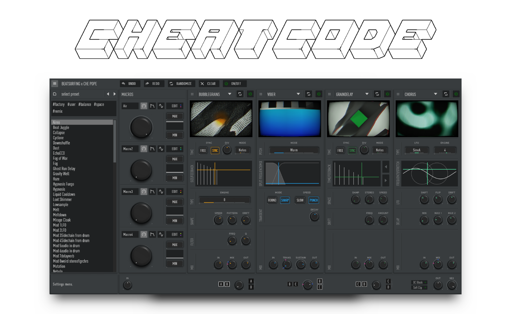 CHEat code faceplate - Homepage